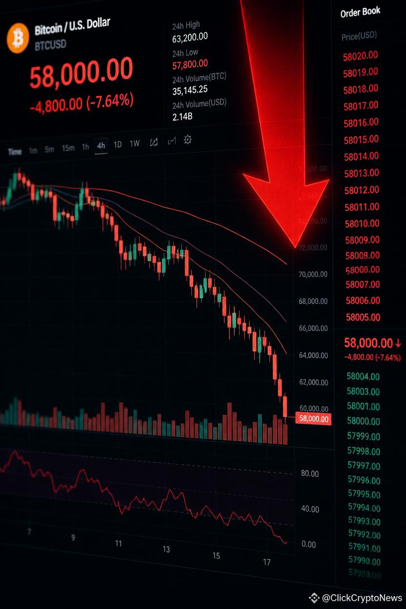 Bitcoin price drop 2026 trading chart decline