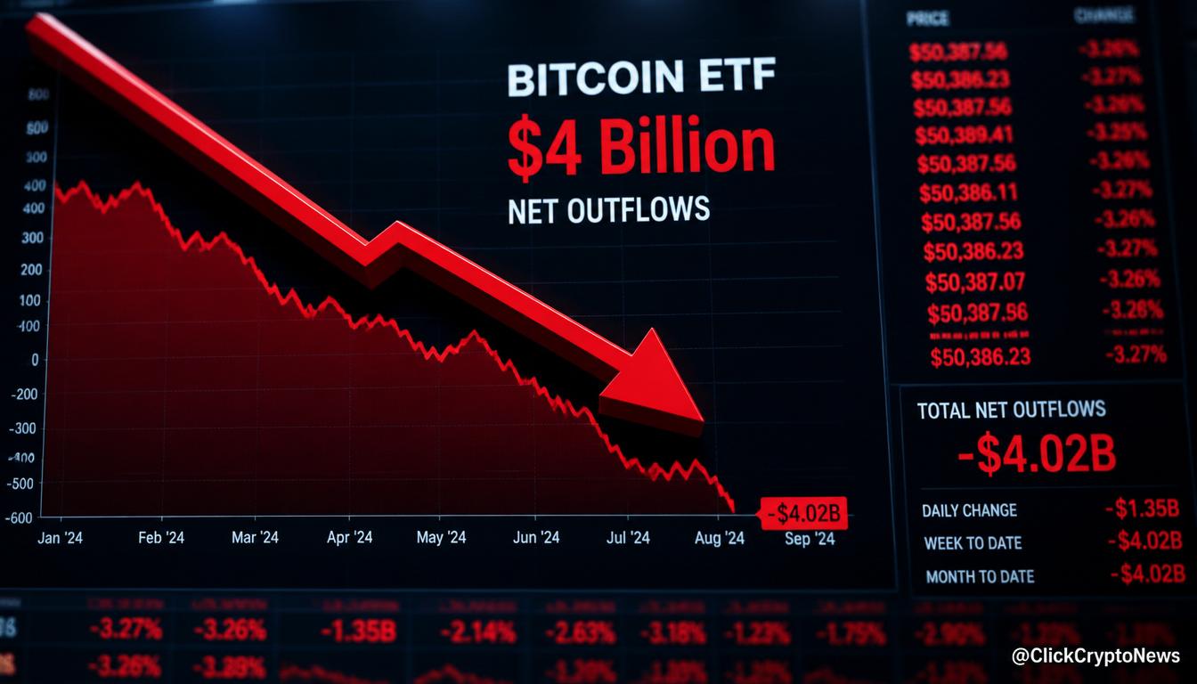 Bitcoin ETF outflows 2026 record decline chart