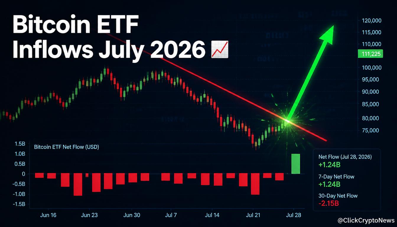 Bitcoin ETF inflows July 2026 recovery chart